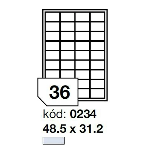 Matt univerzális papír címke 48,5x31,2 mm - 100 ív 